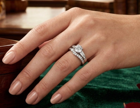 Sterling Silver Wedding Ring Set