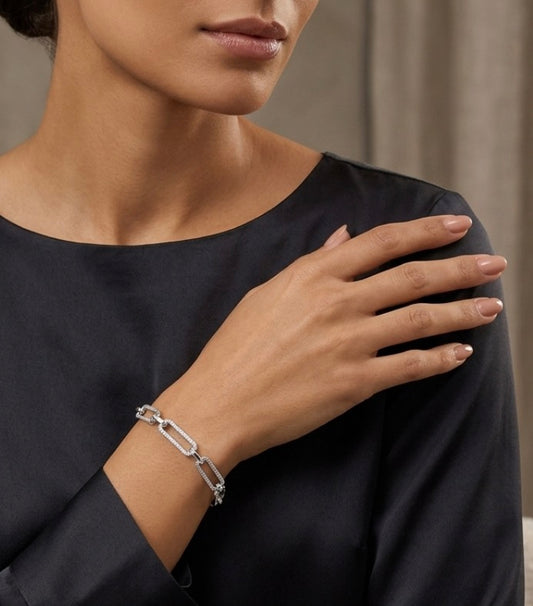 Sterling Silver Clip Design Bracelet
