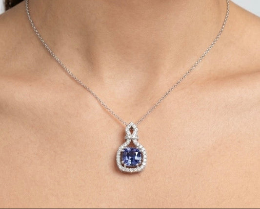 Sterling Silver Tanzanite Necklace