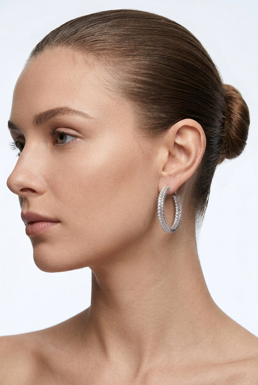 Inside-out Round Shape 1 1/4-inch Hoop Earrings