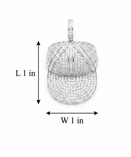 Sterling Silver Baseball Hat Pendant