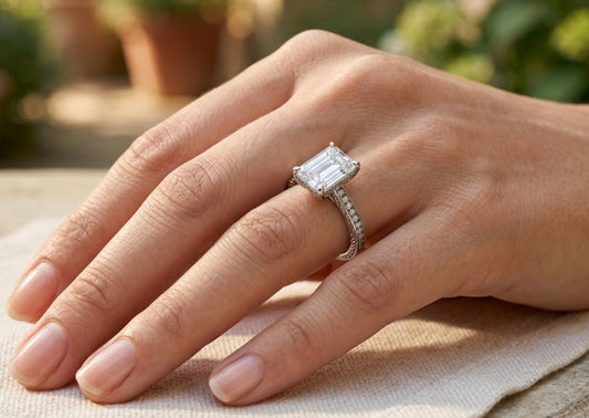 Sterling Silver Emerald-cut Ring
