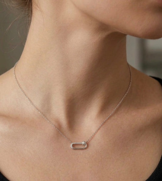 Sterling Silver Paperclip Necklace