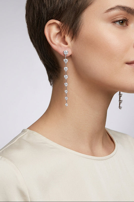 Sterling Silver Cubic Zirconia Drop Earrings