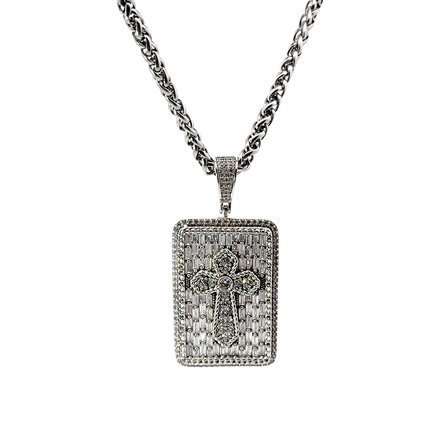 Sterling Silver Cross Tag design Pendant