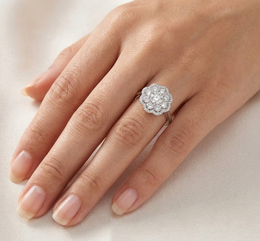 Sterling Silver Floral Design Ring