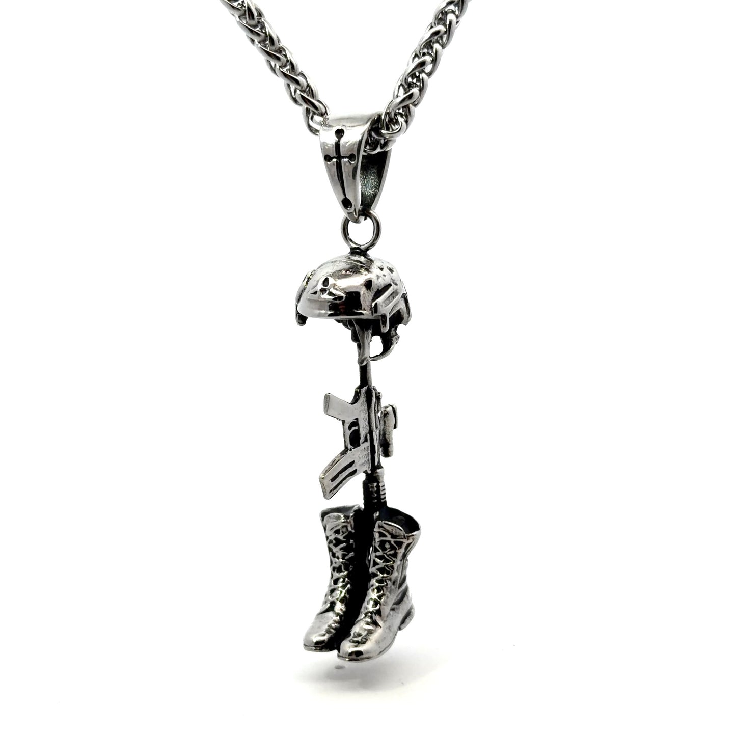 Stainless Steel Battle Cross Pendant