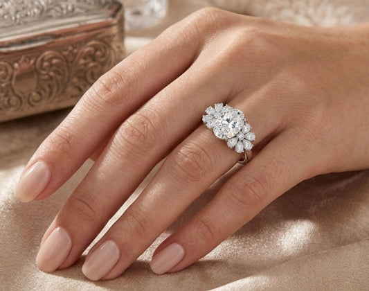 Sterling Silver Floral Design Ring