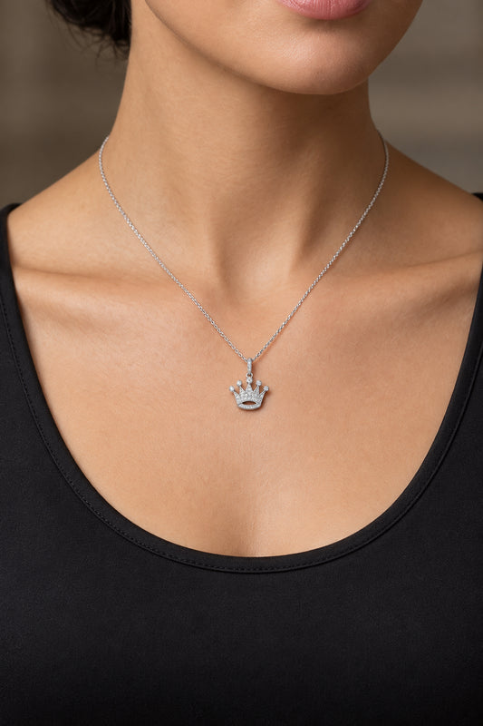 Sterling Silver Crown Necklace