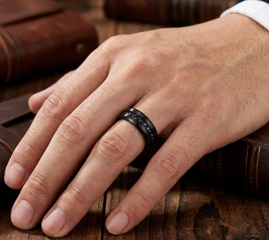 Black Eternity Ring Wedding Band