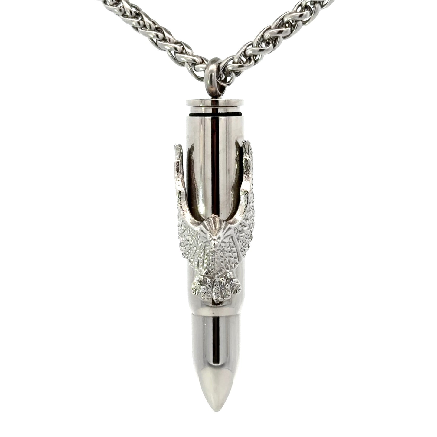Stainless Steel Bullet & Eagle Pendant