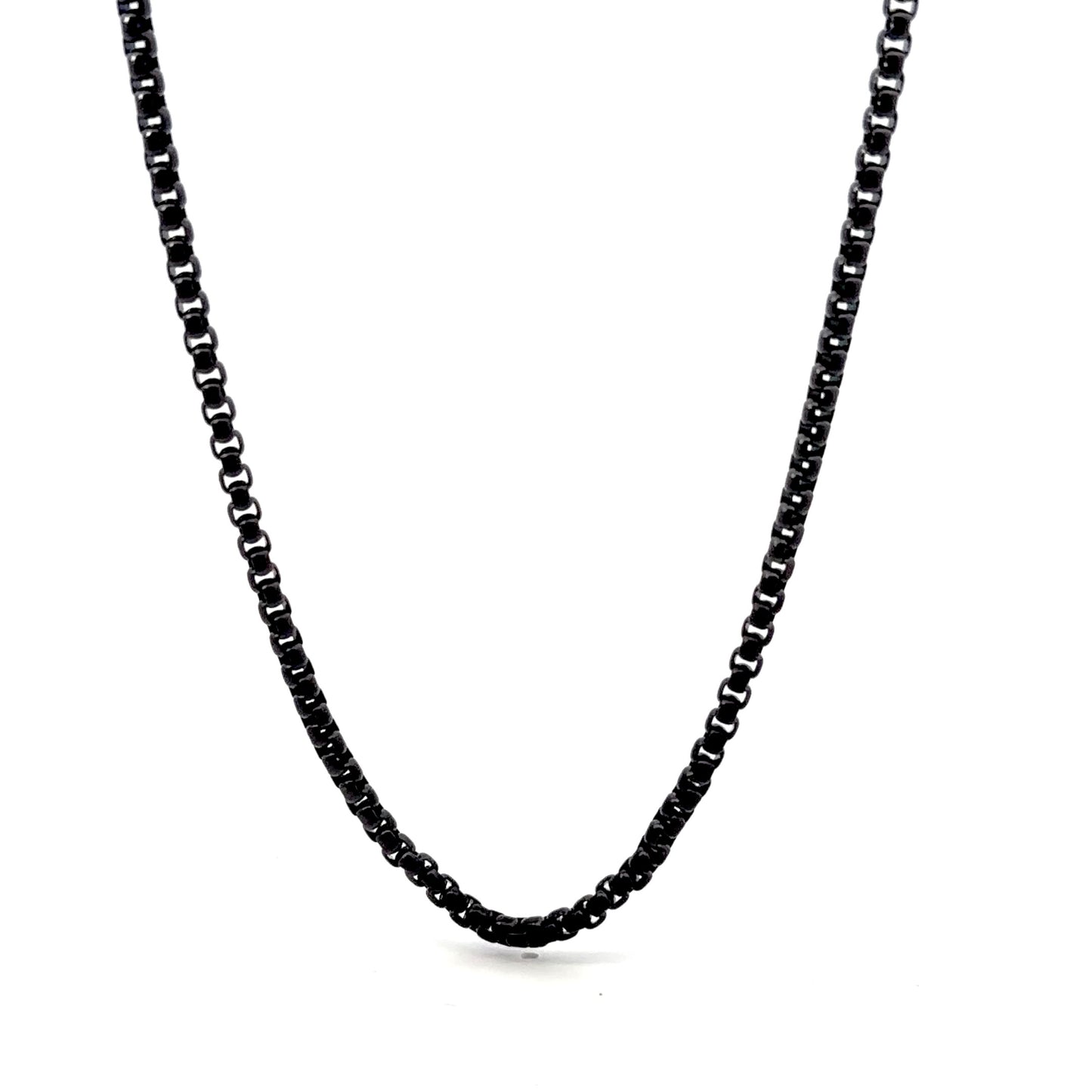 Black Stainless Steel Box Chain Necklace