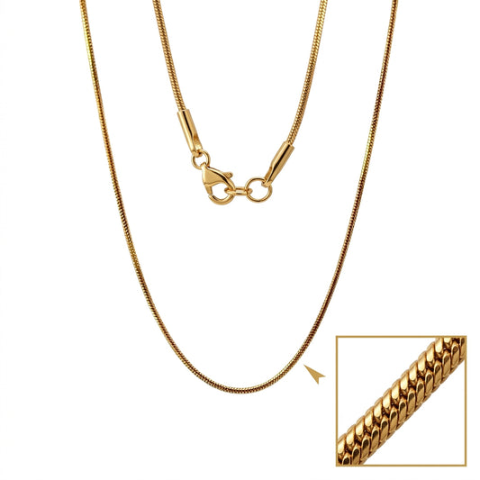 Men’s Stainless Steel Gold Snake Link Chain