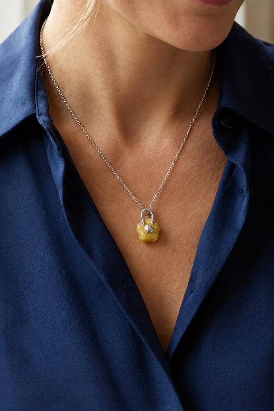 Sterling Silver Handbag Design Necklace