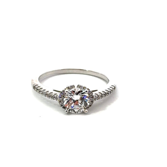 Sterling Silver Halo Ring