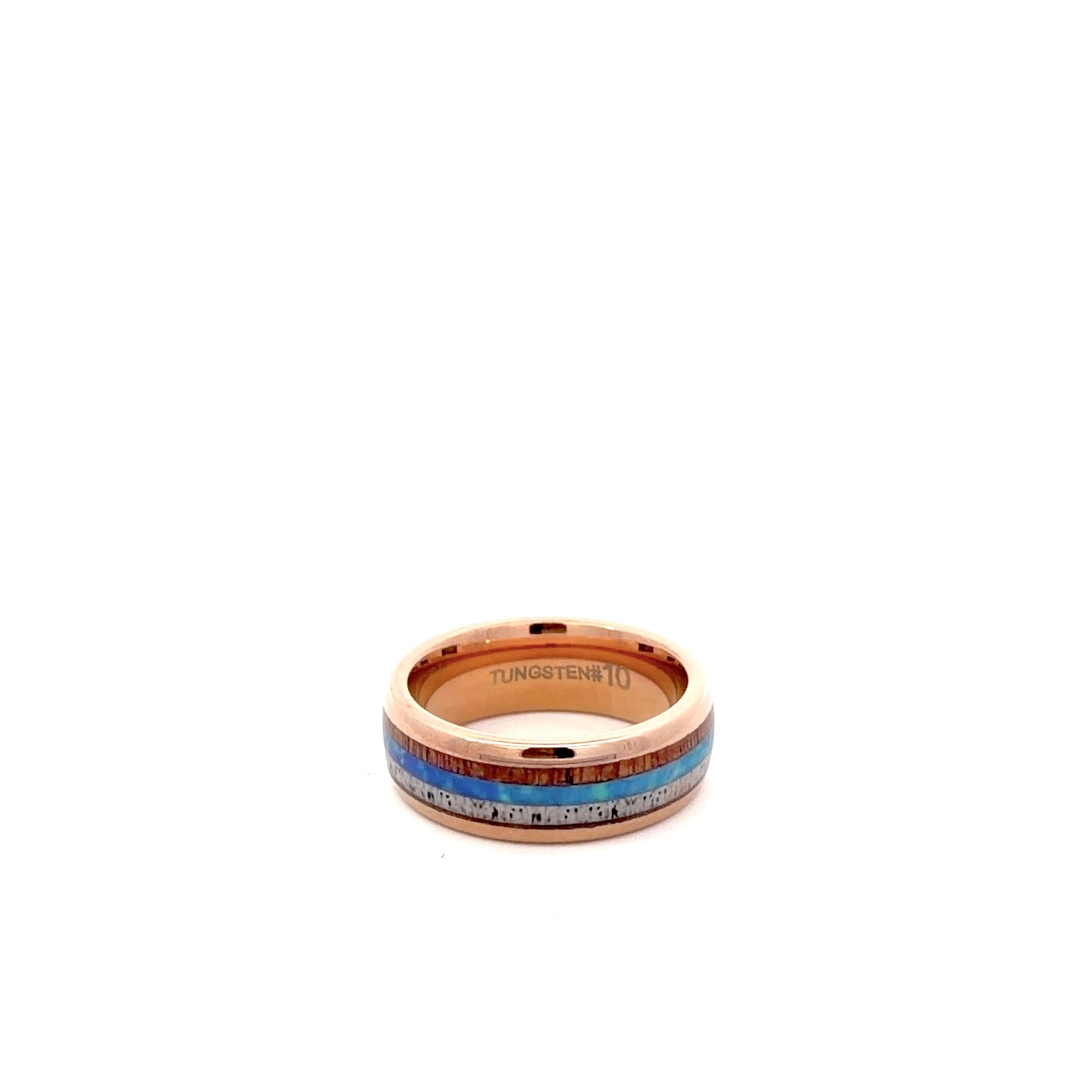 Rose Gold Tungsten Layered Men’s Wedding Band