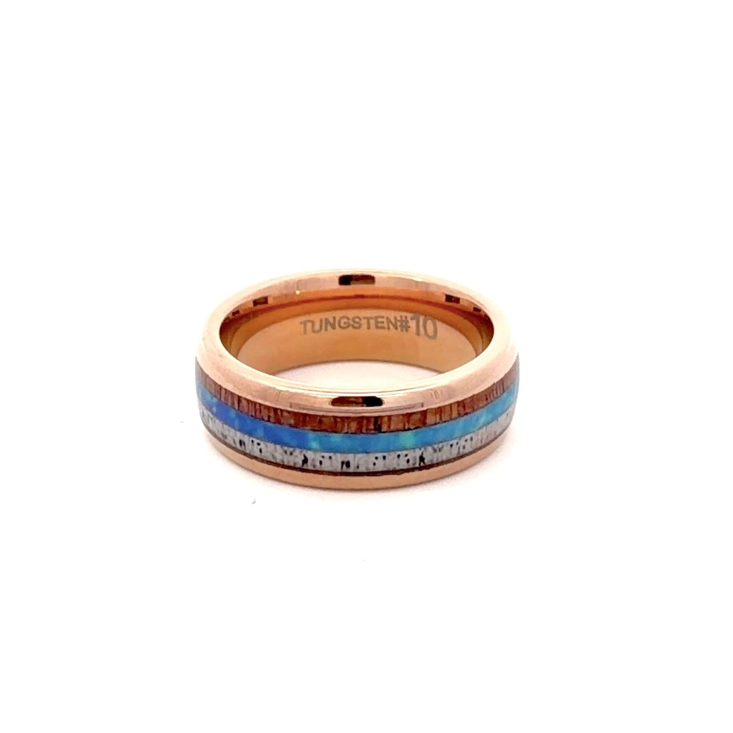 Rose Gold Tungsten Layered Men’s Wedding Band