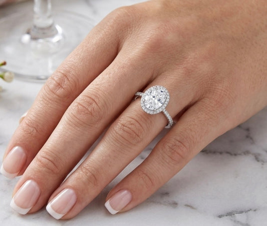Sterling Silver Vintage Style Halo Ring