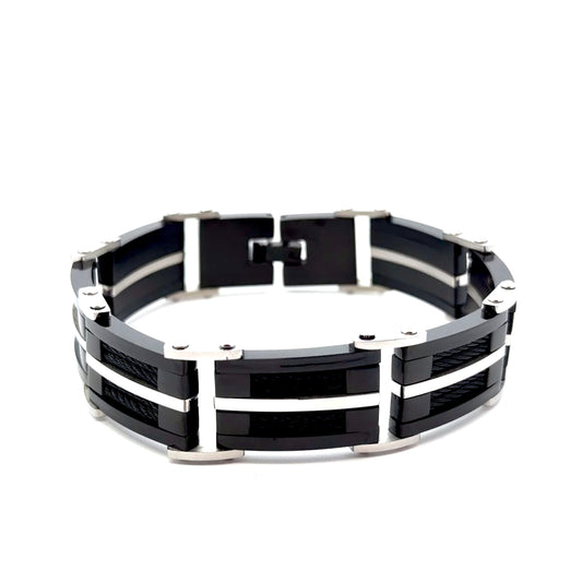 Stainless Steel Black Fancy Bracelet