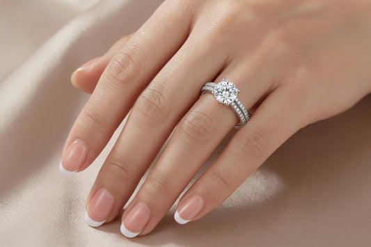 Sterling Silver brilliant cut Pave Ring