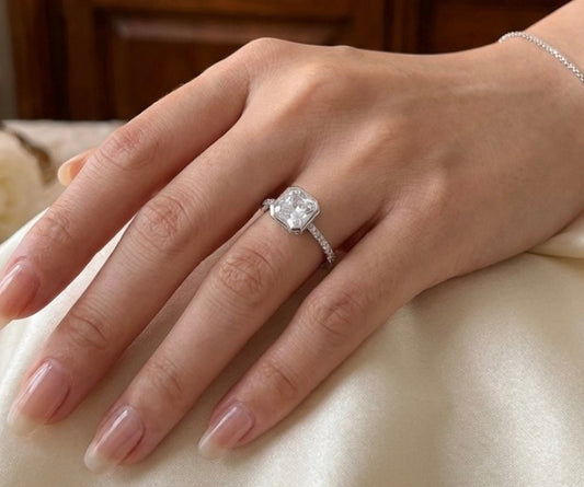 Sterling Silver Contemporary Style Engagement Ring