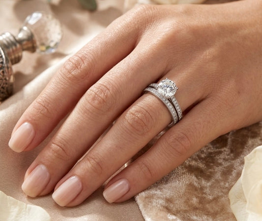 Sterling Silver Wedding Ring Set