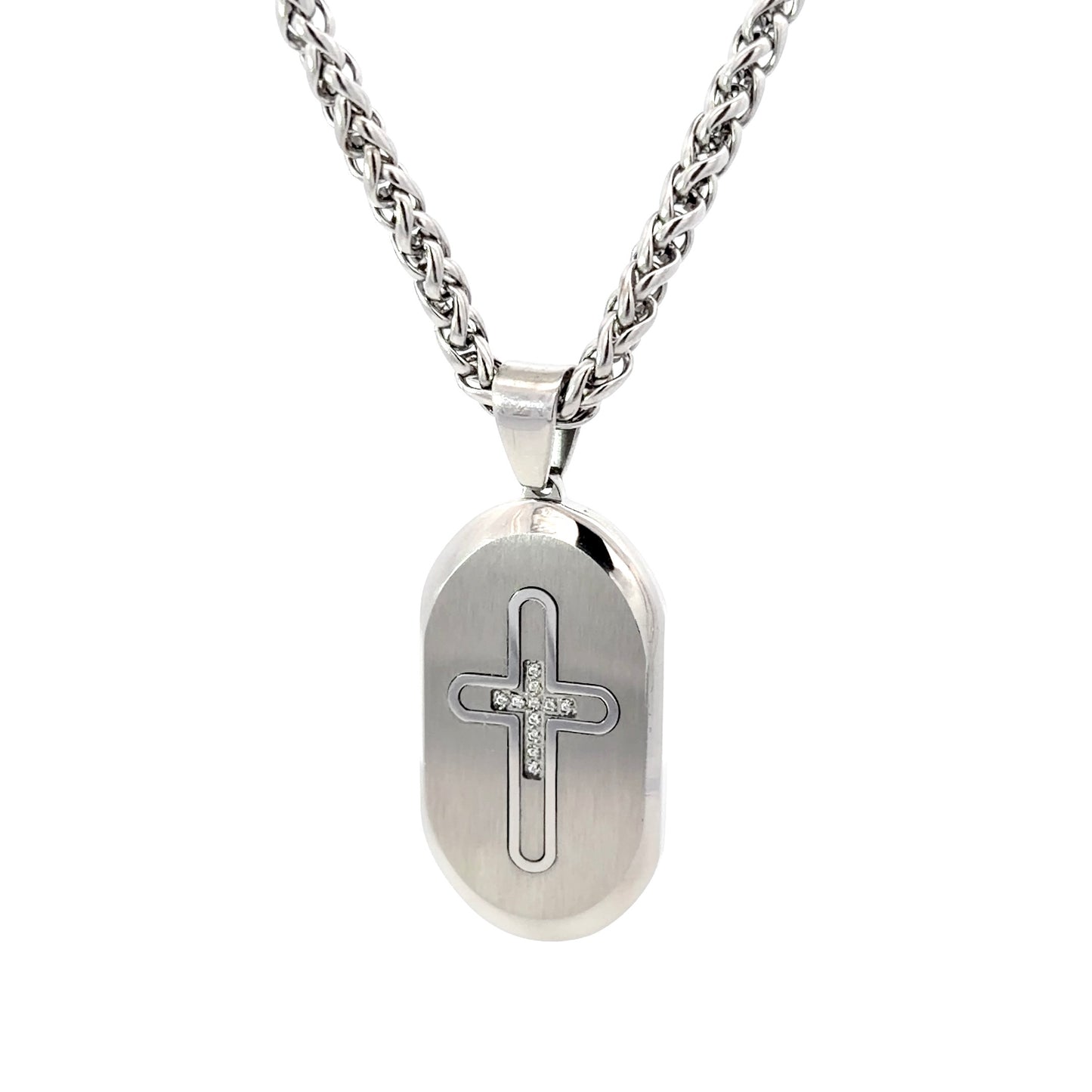 Stainless Steel Capsule Cross Pendant