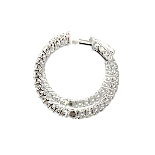 Inside-Out Round Shape 1.00-inch 1.50 ct Hoop Earrings