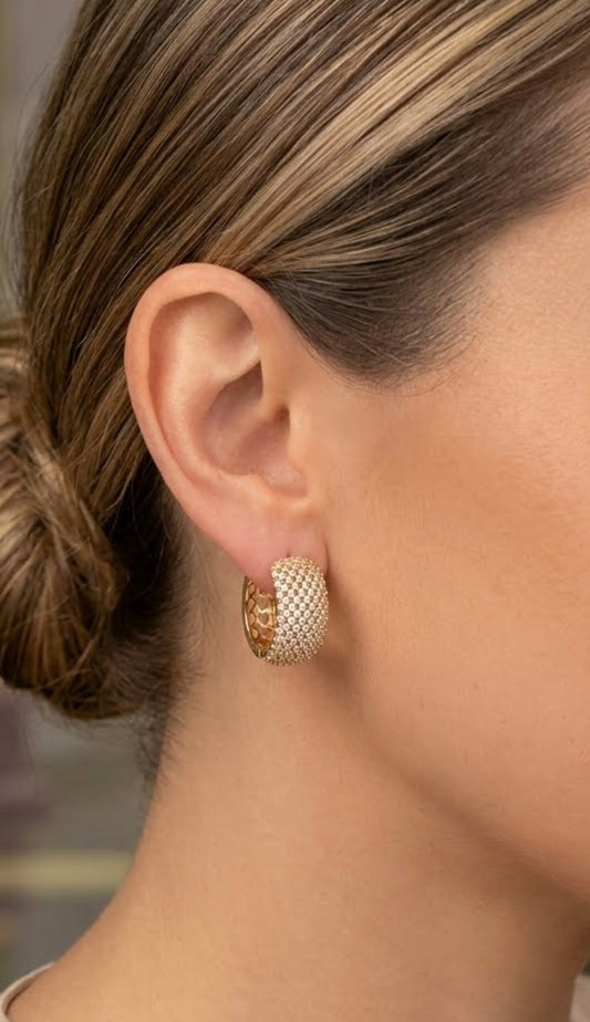 Gold Plated Huggie Design Earrings