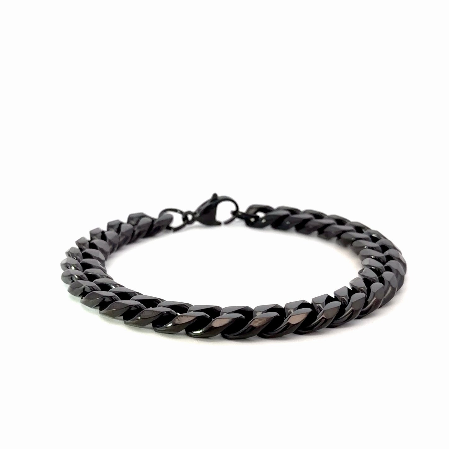 Black Stainless Steel Men’s Chain Bracelet