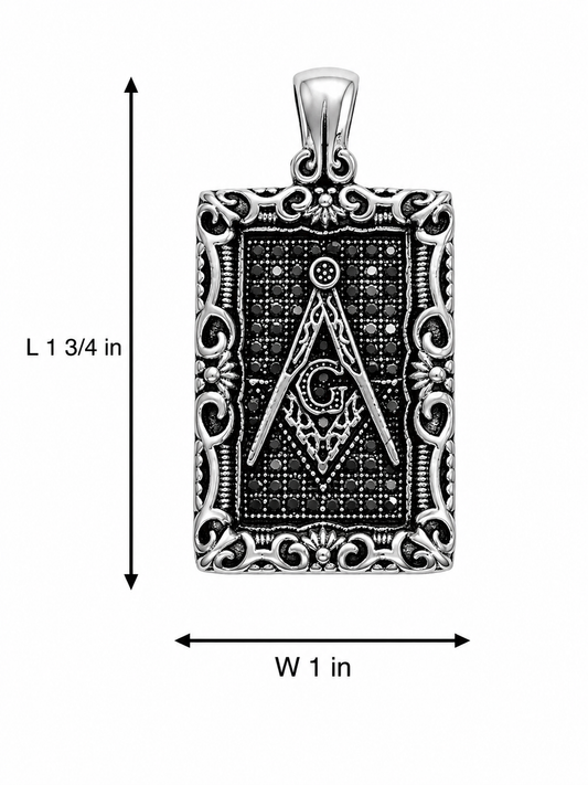 Stainless Steel Masonic Square & Compass Pendant
