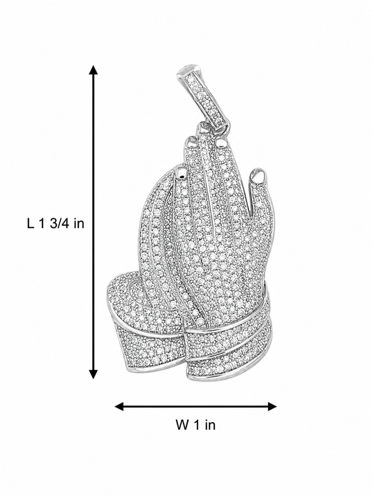 Sterling Silver Praying Hands Pendant
