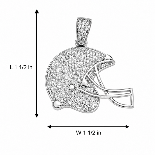 Sterling Silver Football Helmet Pendant