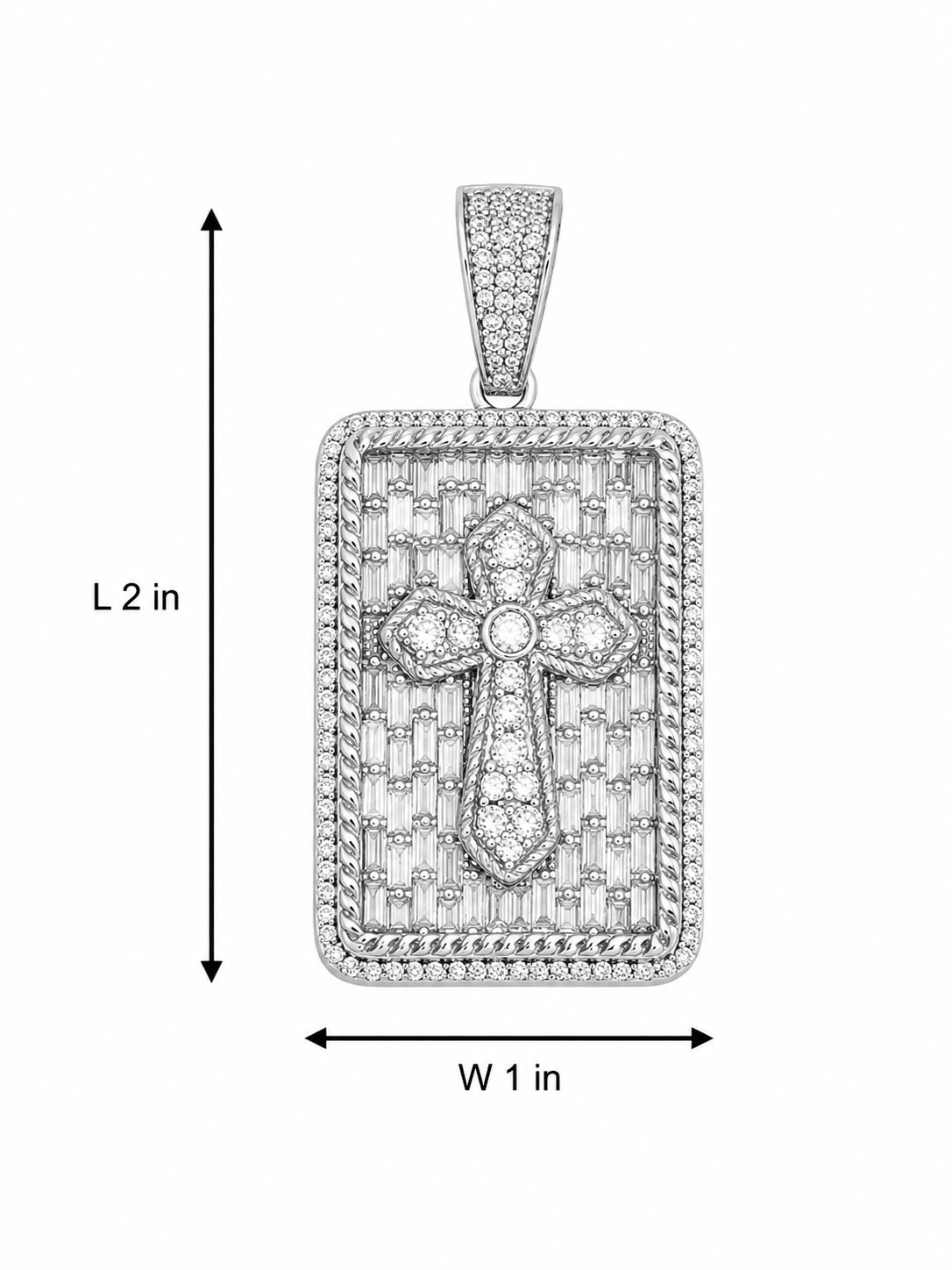 Sterling Silver Cross Tag design Pendant