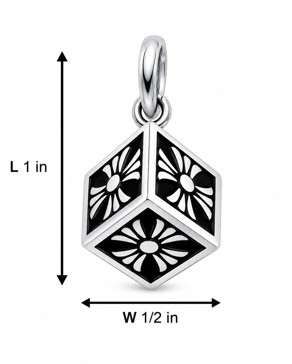 Stainless Steel Gothic Cube Pendant