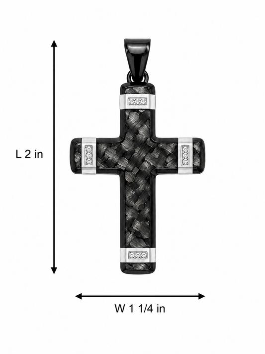 Stainless Steel Industrial Black Cross Pendant