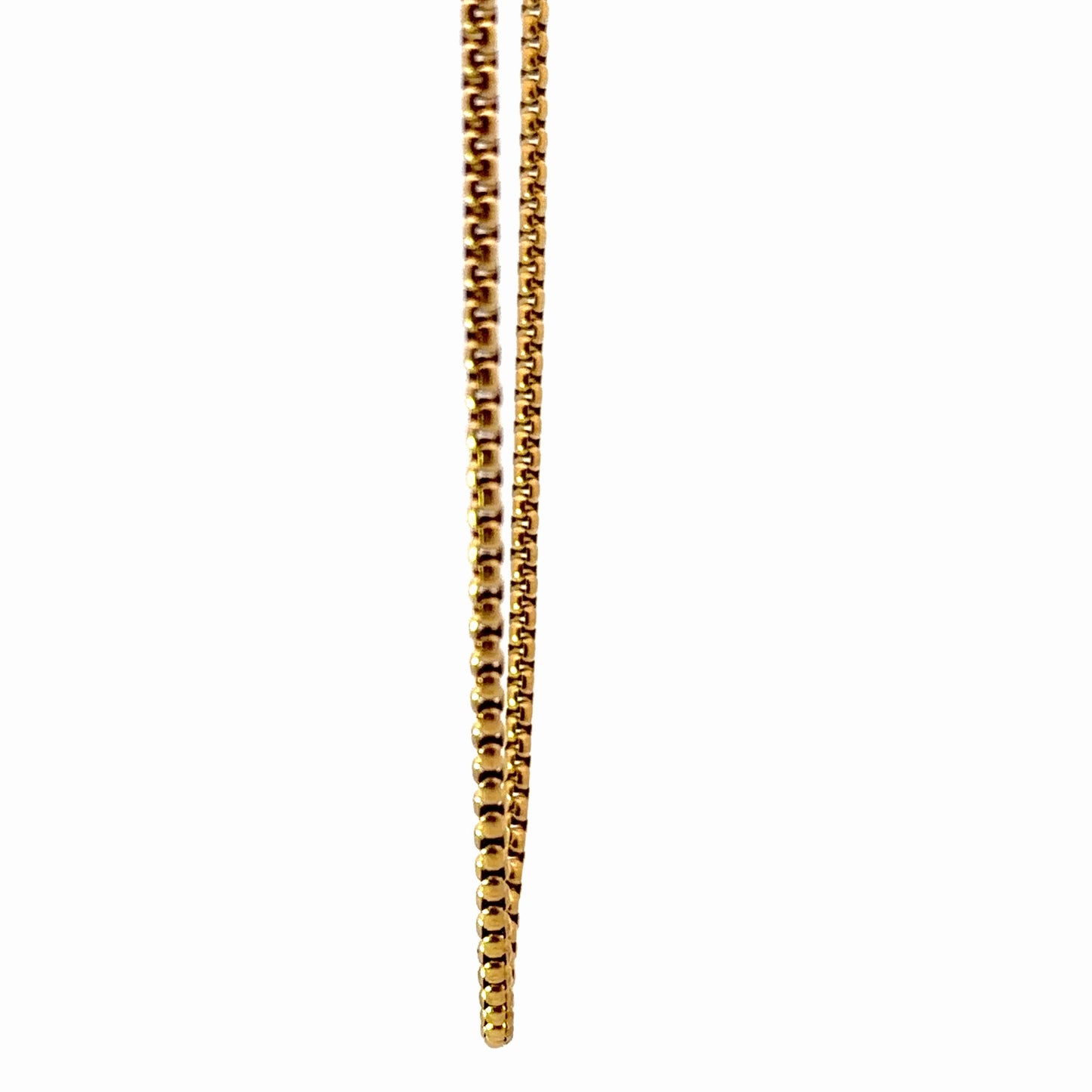 Classic 18K Gold Plated Stainless Steel Round Box Chain Necklace