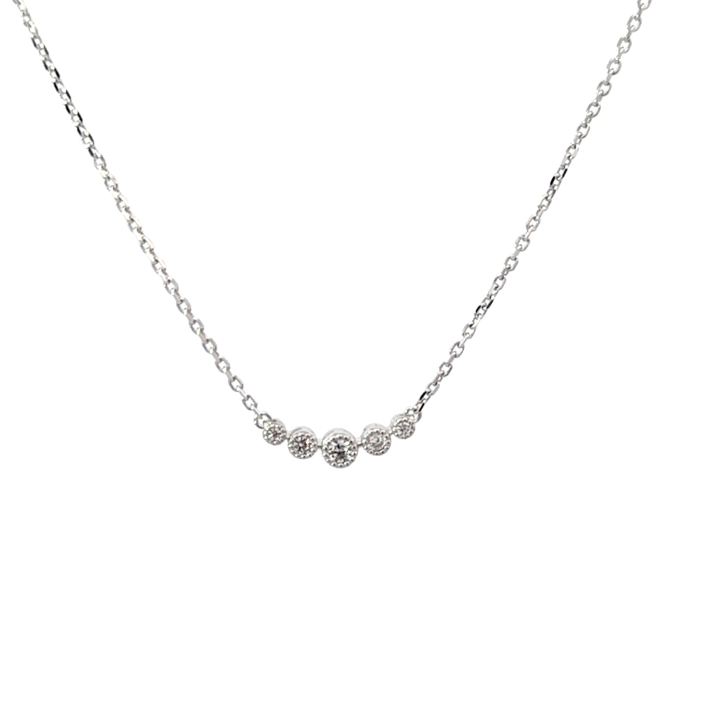 Sterling Silver Five Stone Necklace