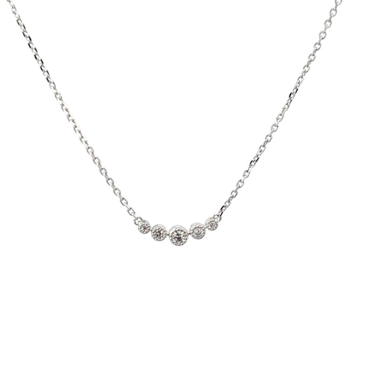 Sterling Silver Five Stone Necklace