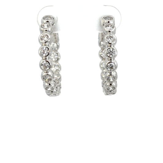 Bezel Set Hoop earrings