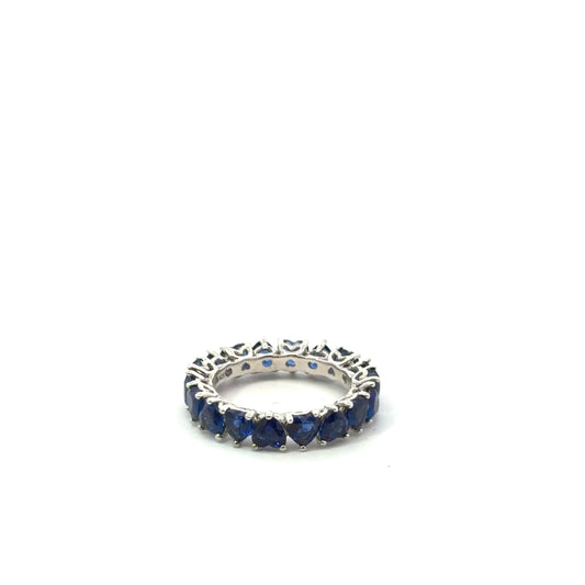 Sterling Silver Heart Shaped Eternity Ring