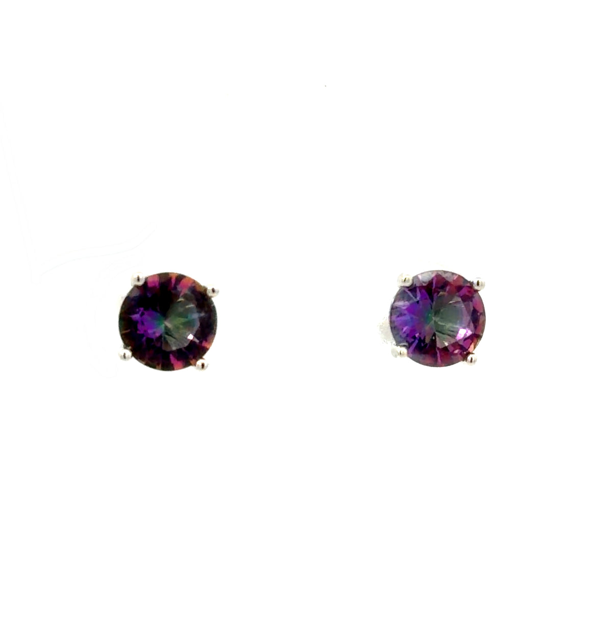 Sterling Silver Amethyst Stud Earrings