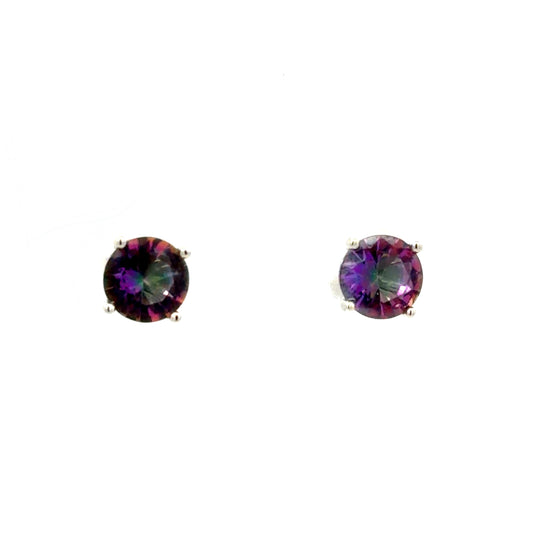 Sterling Silver Amethyst Stud Earrings
