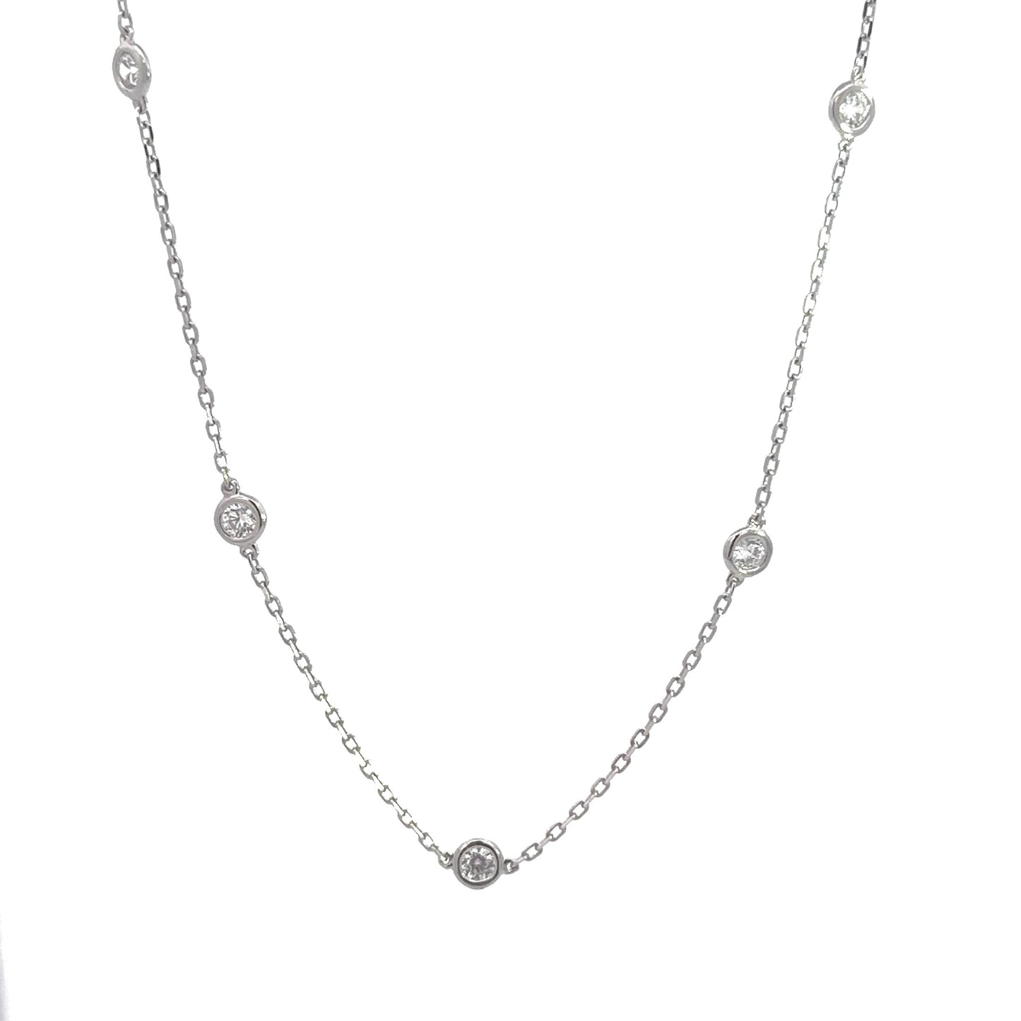 Sterling Silver Station Necklace