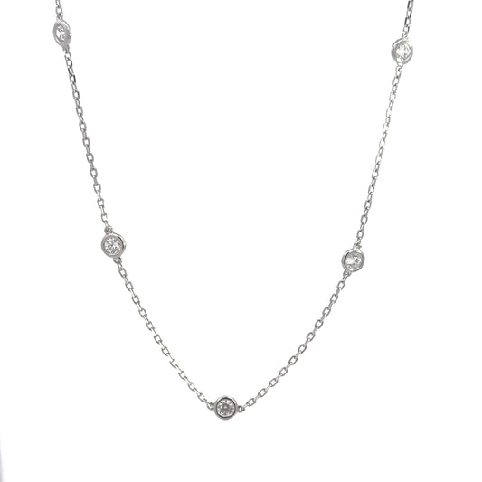 Sterling Silver Station Necklace