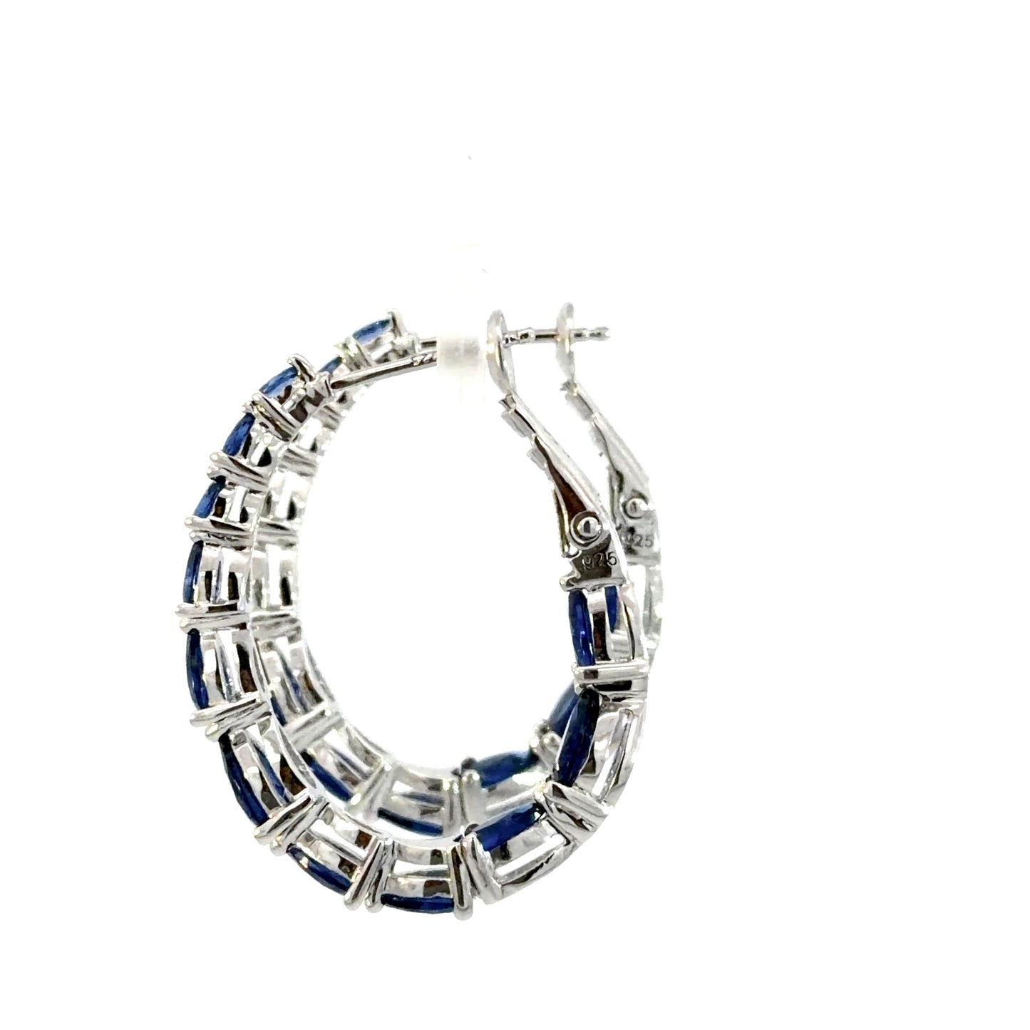 Pear Shaped Cubic Zirconia Medium  Hoop Earrings