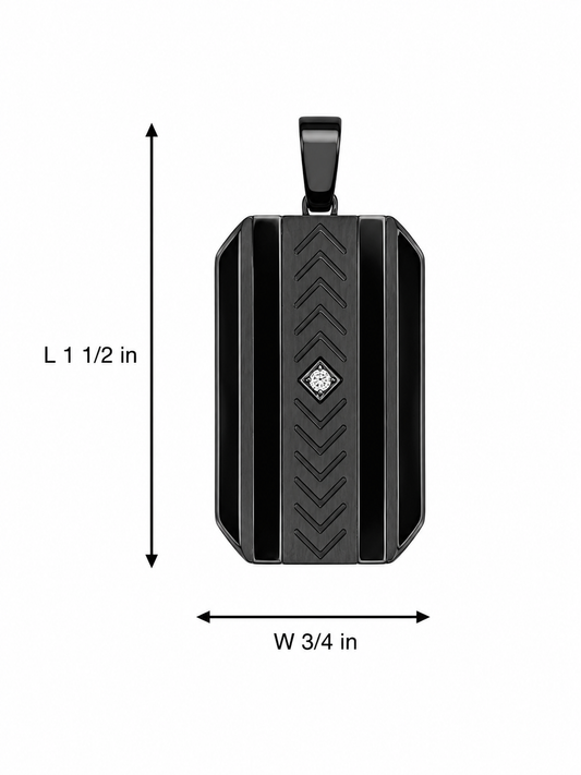 Black Stainless Steel Dog Tag Pendant