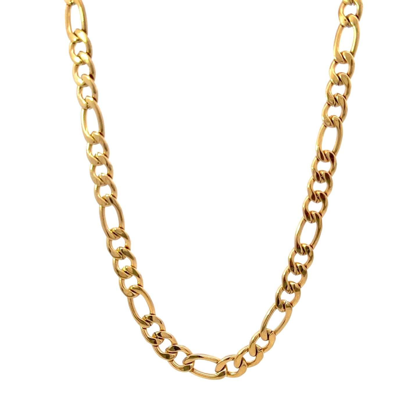 Gold Plated Figaro Chain Link Necklace