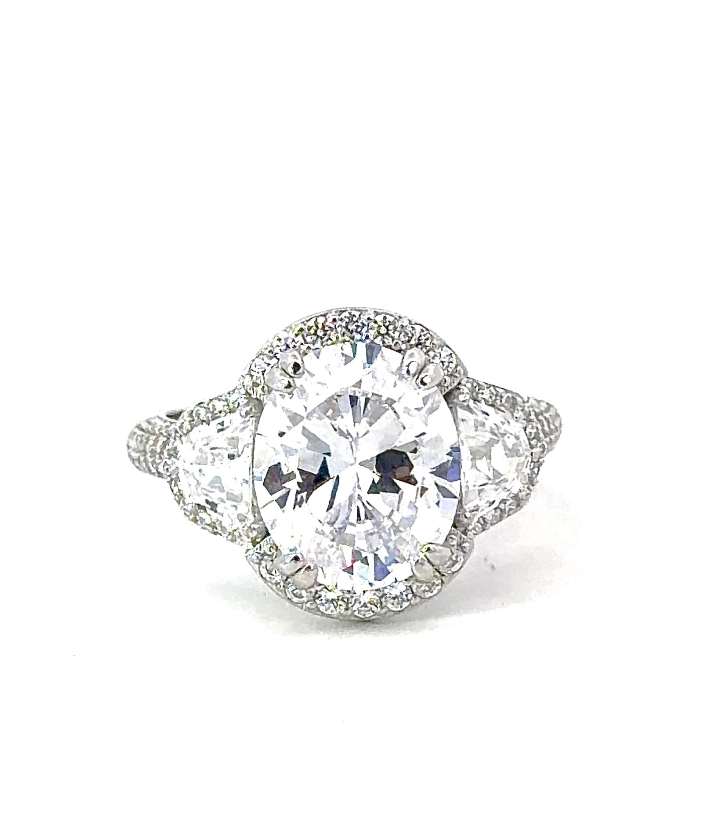 Sterling Silver Oval cut 3 Stone Ring