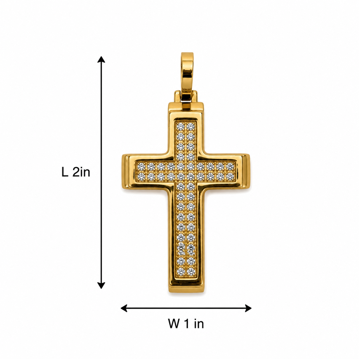 Gold Plated Steel Cross Pendant